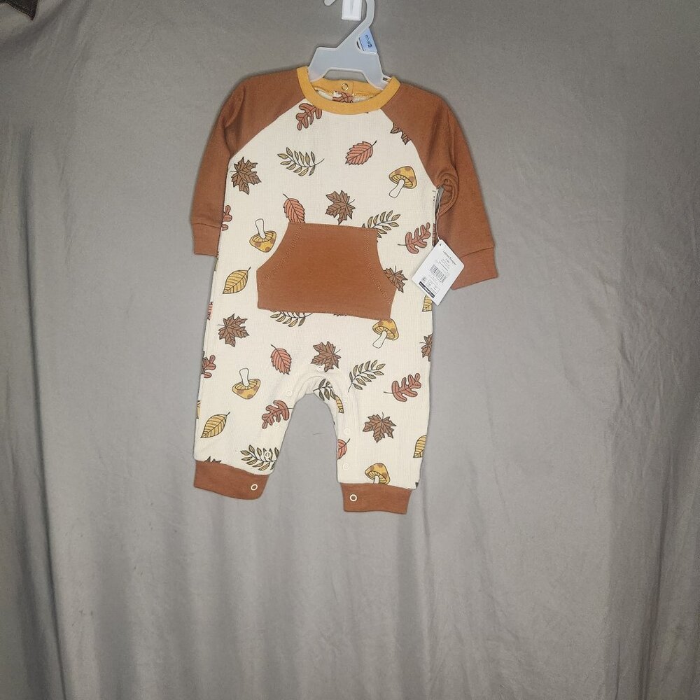 Fall Leaves 3-6 Month Long Sleeve Romper. Fall, Pumpkin Patch, Thanksgiving